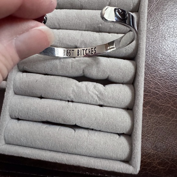 None Jewelry - Stainless steel fashion silver cuff bracelet with saying